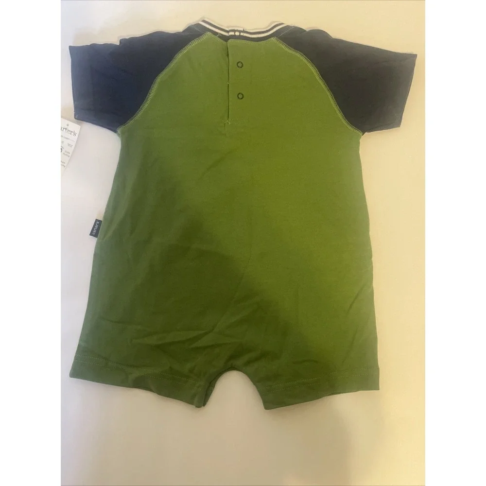 Boys Carter's Rompers: 9-12 M Baseball Navy &‎ Green Twins Triplets Quintuplets